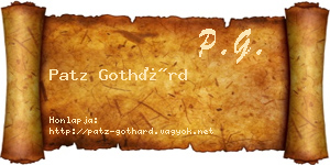 Patz Gothárd névjegykártya